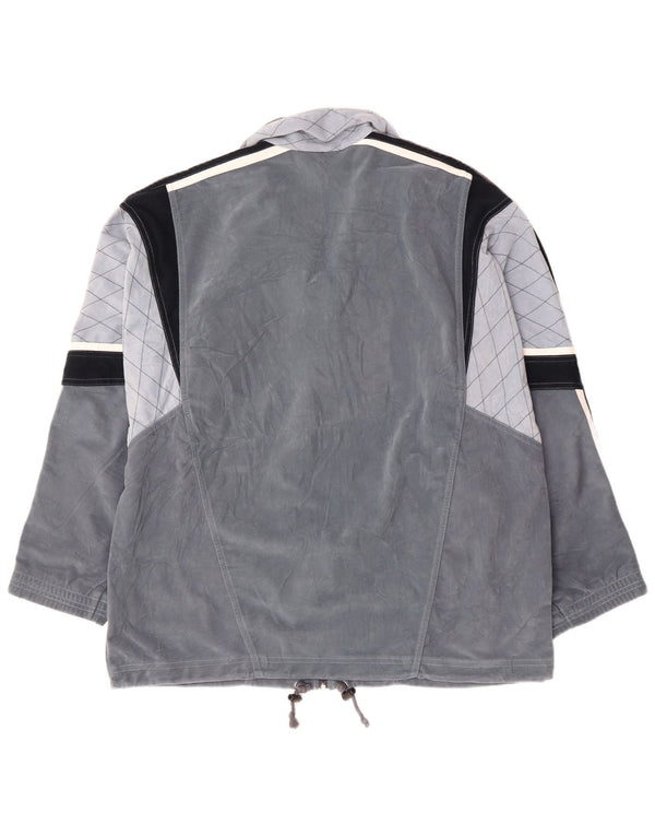 DIADORA Ανδρική φόρμα με γραφικό βελούδο Top Jacket UK 46 XL Grey Colourblock