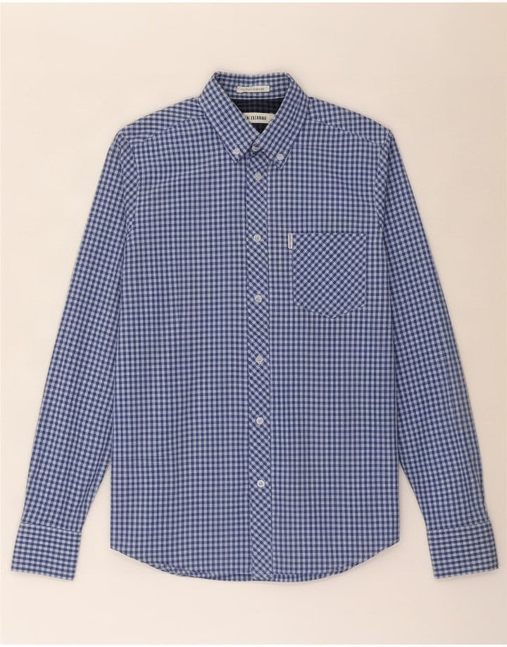 Ανδρικό πουκάμισο Ben Sherman Μικρό μπλε βαμβακερό Gingham