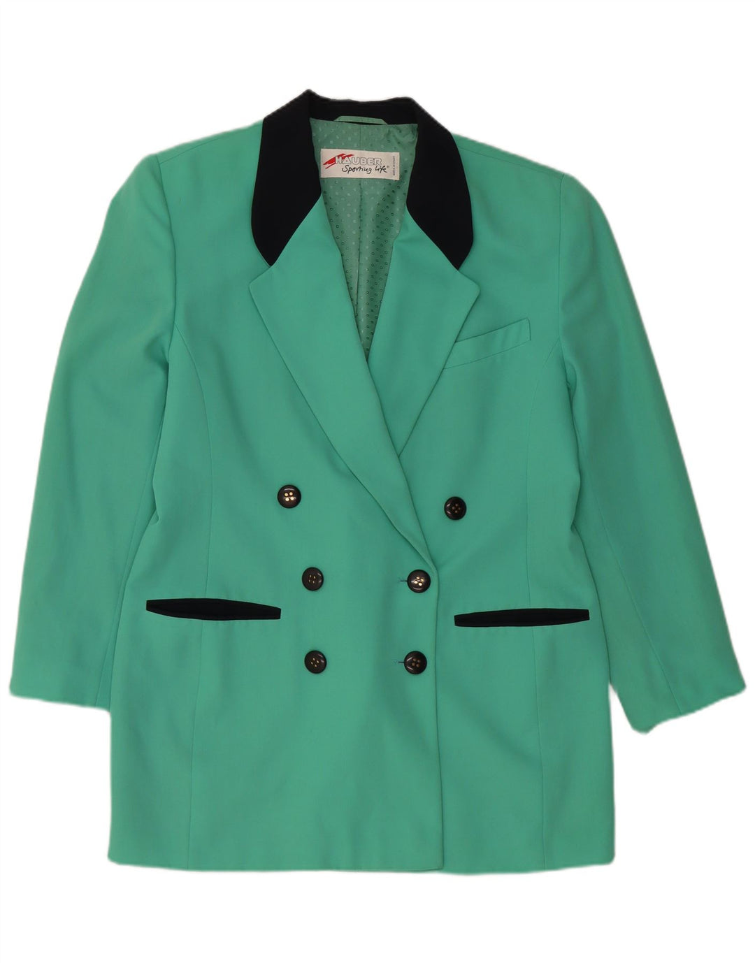 HAUBER Γυναικείο σακάκι με διπλό στήθος UK 16 Large Turquoise