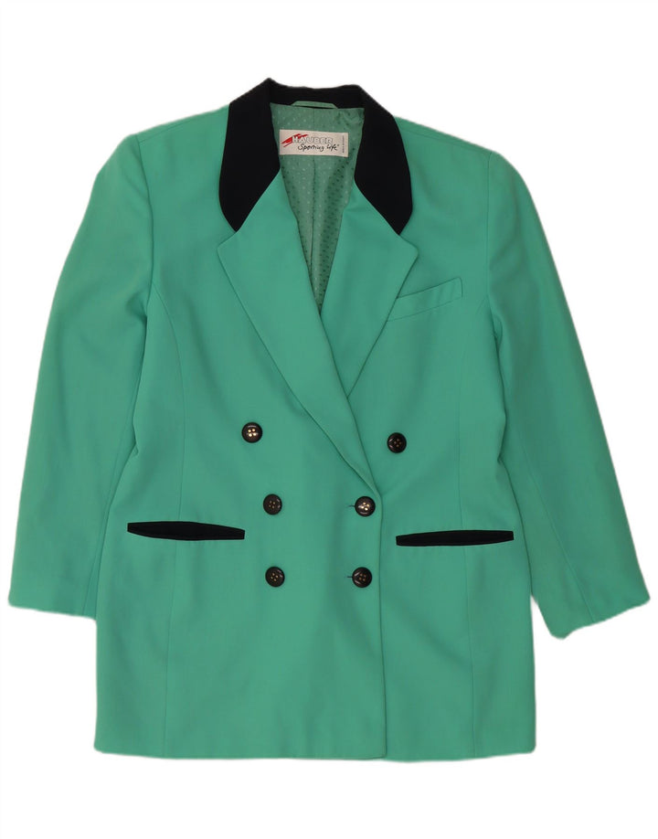 HAUBER Γυναικείο σακάκι με διπλό στήθος UK 16 Large Turquoise