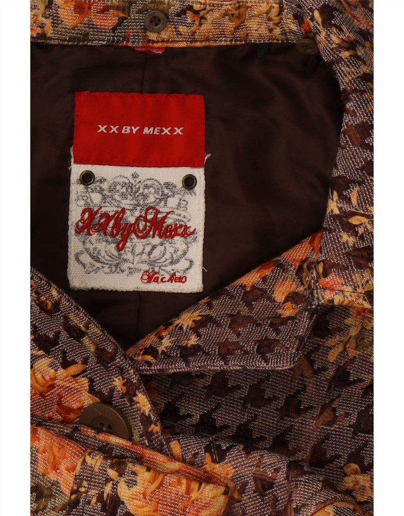 MEXX Womens Overcoat UK 12 Medium Brown Floral Vintage Mexx and Second-Hand Mexx from Messina Hembry 
