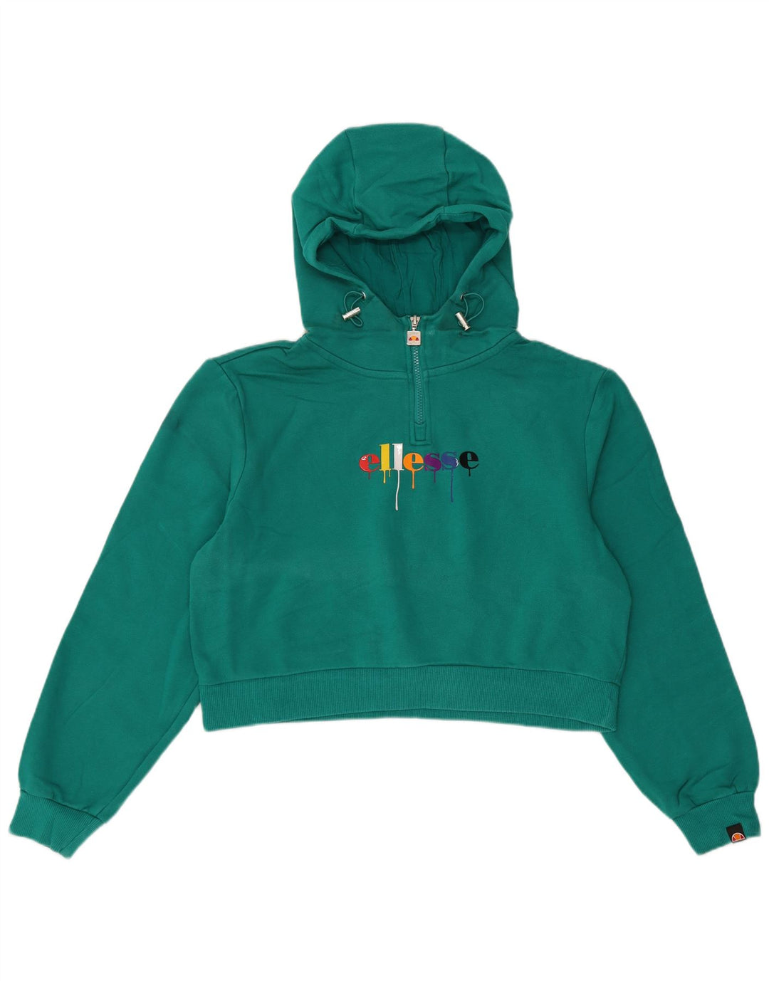 Ellesse Γυναικείο Γραφικό Hoodie Jumper UK 12 Μεσαίο πράσινο βαμβακερό