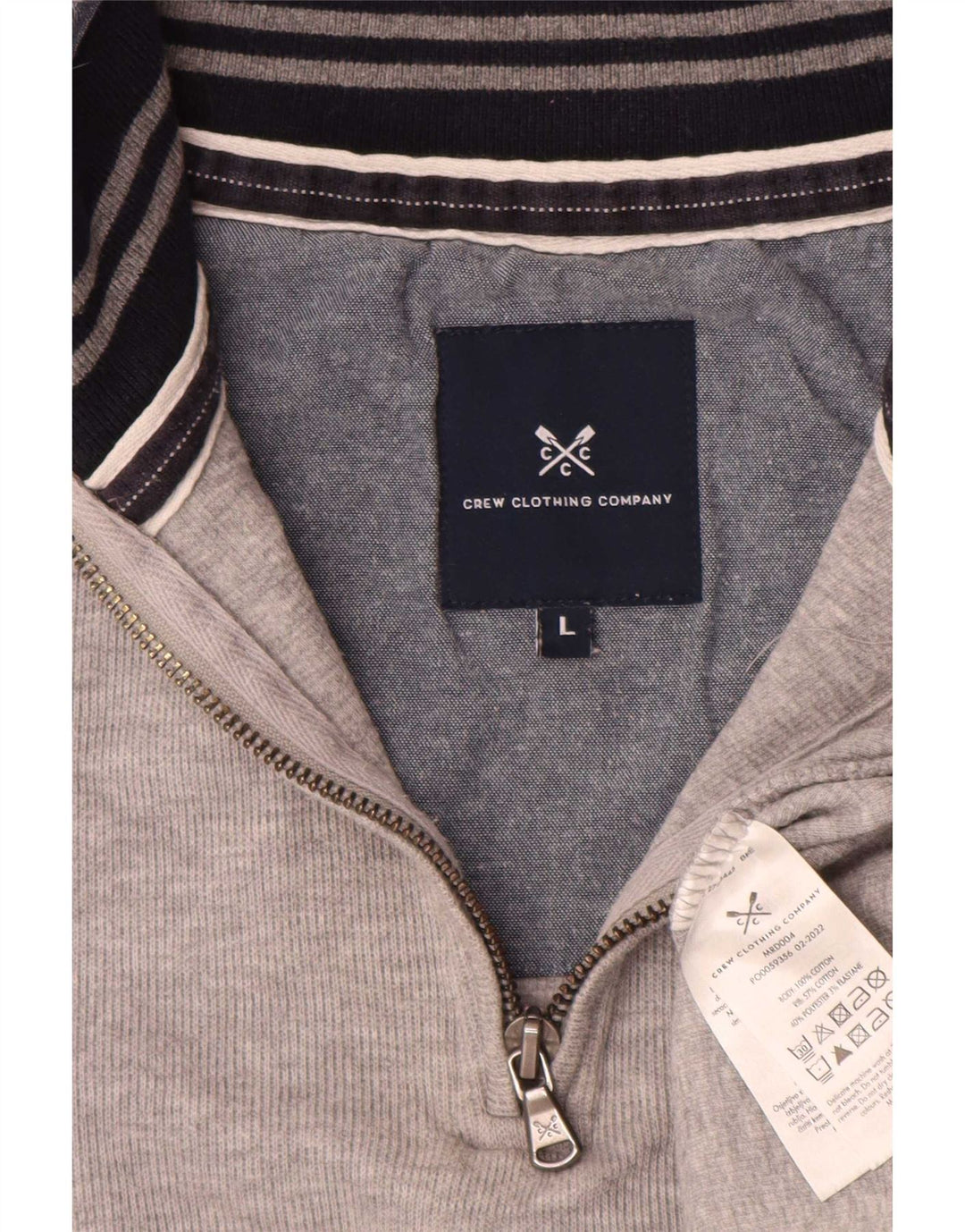 Ανδρικό φούτερ με φερμουάρ Crew Clothing, Jumper με μεγάλο γκρι χρώμα