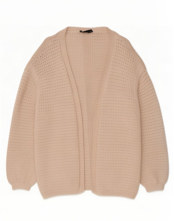 Marks & Spencer Γυναικείο Longline ανοιχτό πουλόβερ ζακέτα UK 18 XL Μπεζ βαμβακερό