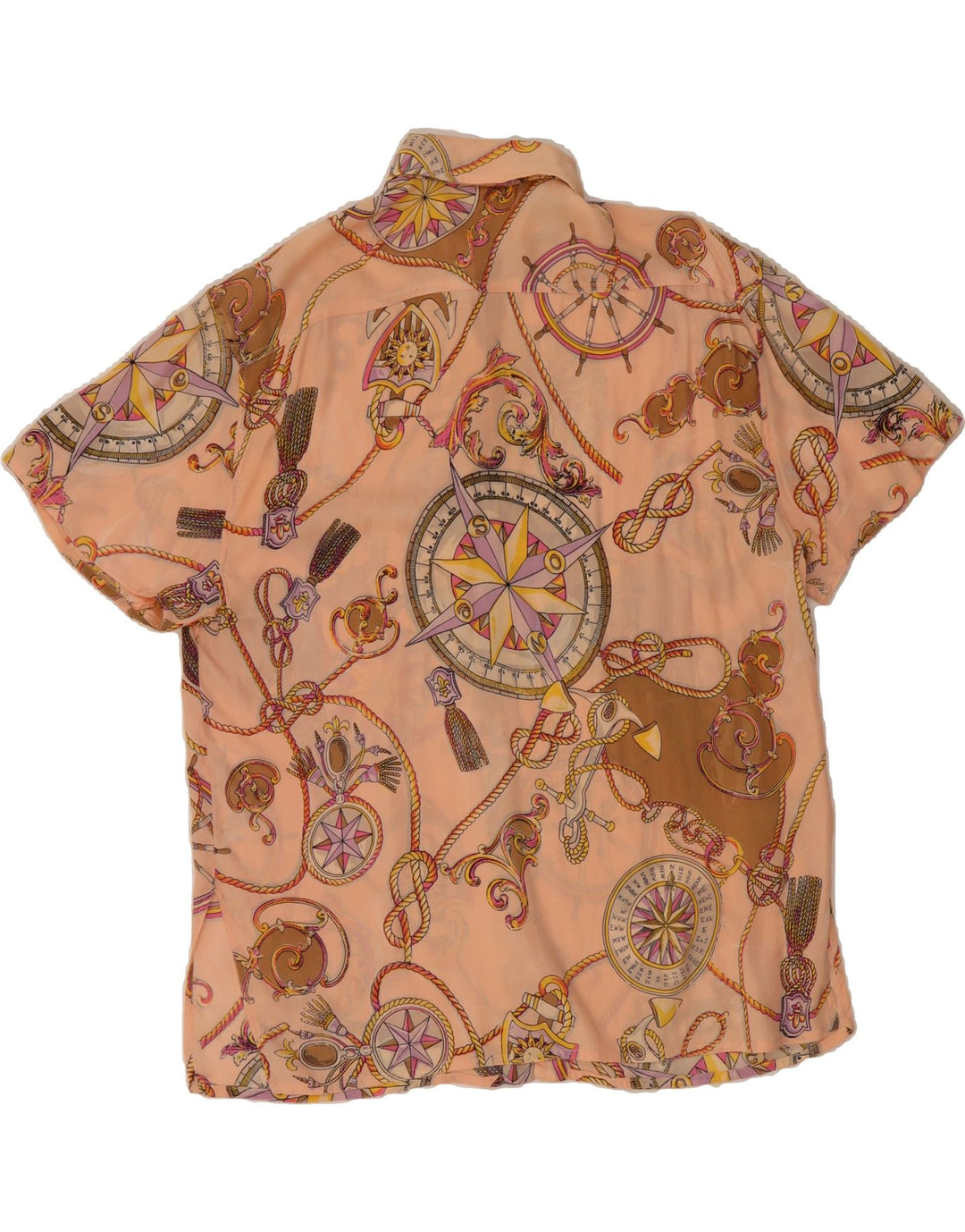 VINTAGE Womens Abstract Pattern Short Sleeve Shirt UK 16 Large Pink Vintage Vintage and Second-Hand Vintage from Messina Hembry 