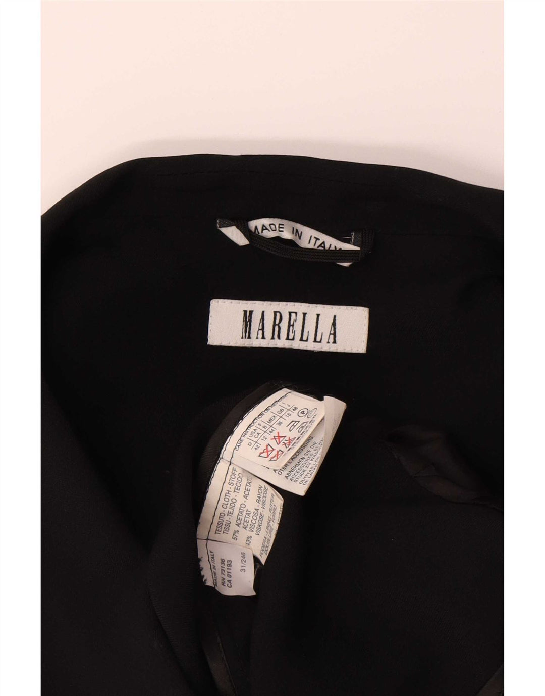 Marella γυναικείο 3/4 μανίκι σακάκι UK 16 μεγάλο μαύρο οξικό