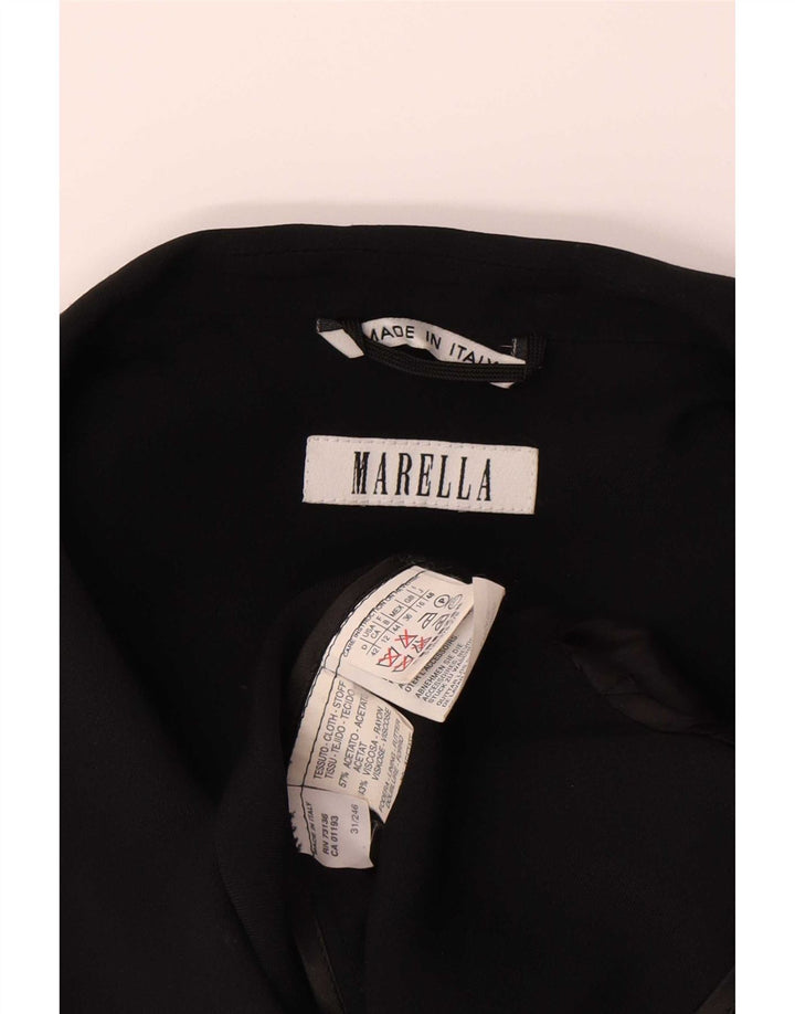 Marella γυναικείο 3/4 μανίκι σακάκι UK 16 μεγάλο μαύρο οξικό