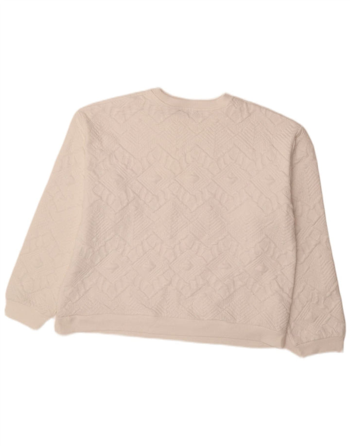 Zara Γυναικεία φούτερ μεγάλου μεγέθους Jumper UK 16 Large White Geometric