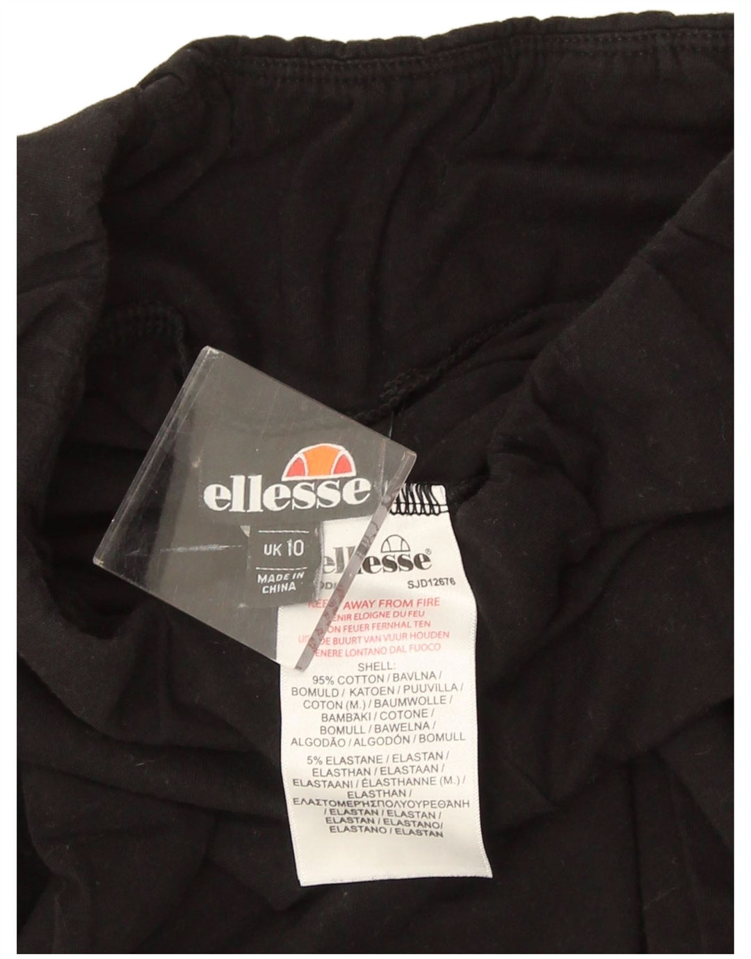Ellesse Γυναικείο Γραφικό Κολάν UK 10 Μικρό Μαύρο Βαμβακερό