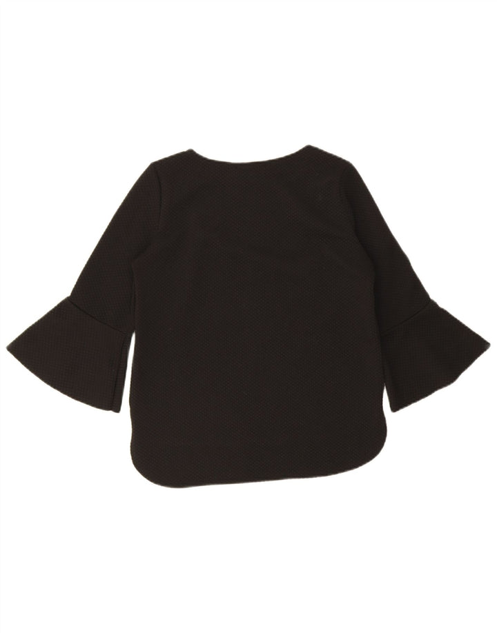 Zara Γυναικείο Μπλουζάκι 3/4 Μανίκι UK 10 Small Black Polyester