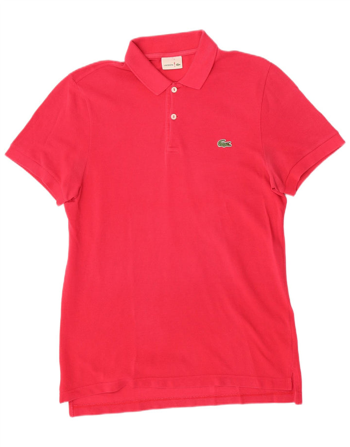 Ανδρικό πουκάμισο πόλο Lacoste, μέγεθος 3, μικρό ροζ βαμβακερό
