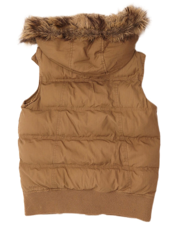 Fat Face Γυναικεία κουκούλα με επένδυση Gilet UK 8 Small Beige βαμβακερό
