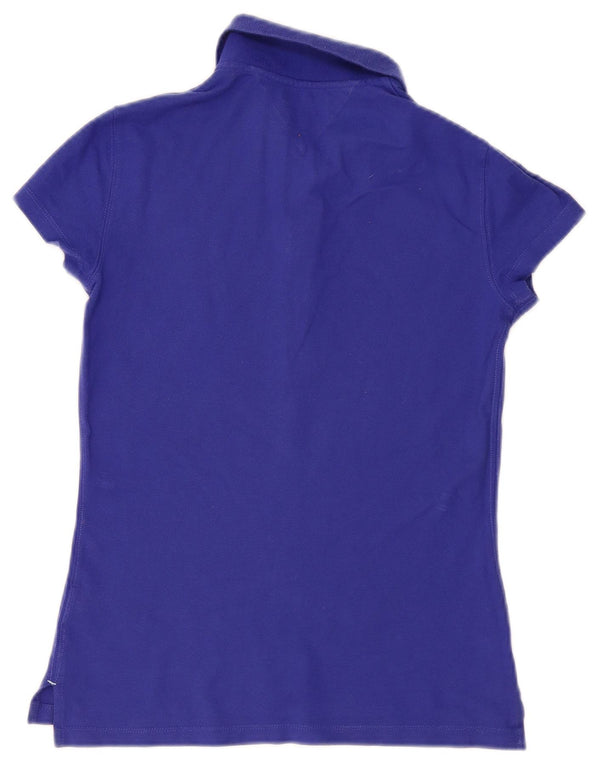 Tommy Hilfiger Γυναικείο Slim Fit Polo Shirt UK 10 Small Blue Cotton