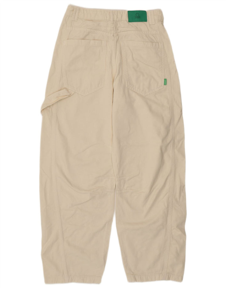 Benetton Γυναικείο τζιν κωνικό W30 L29 Off White