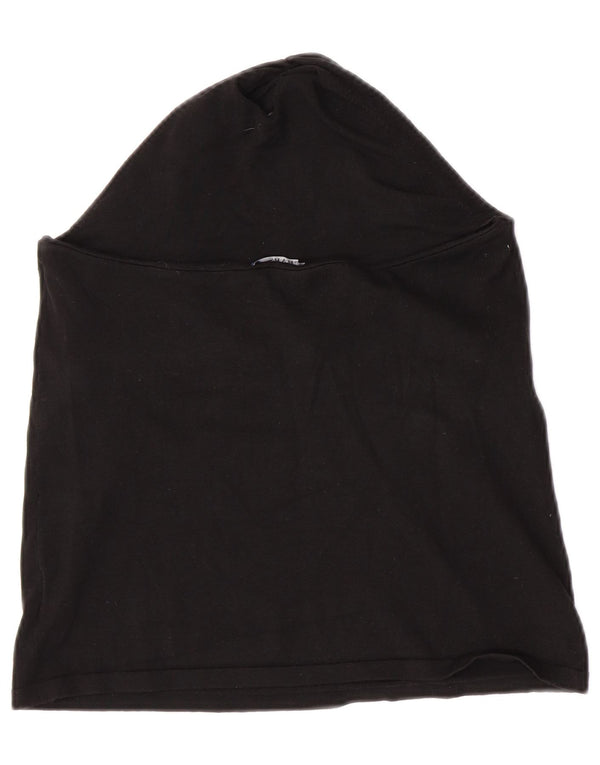 Chaps Womens Crop Halter Top UK 14 Large Black Silk