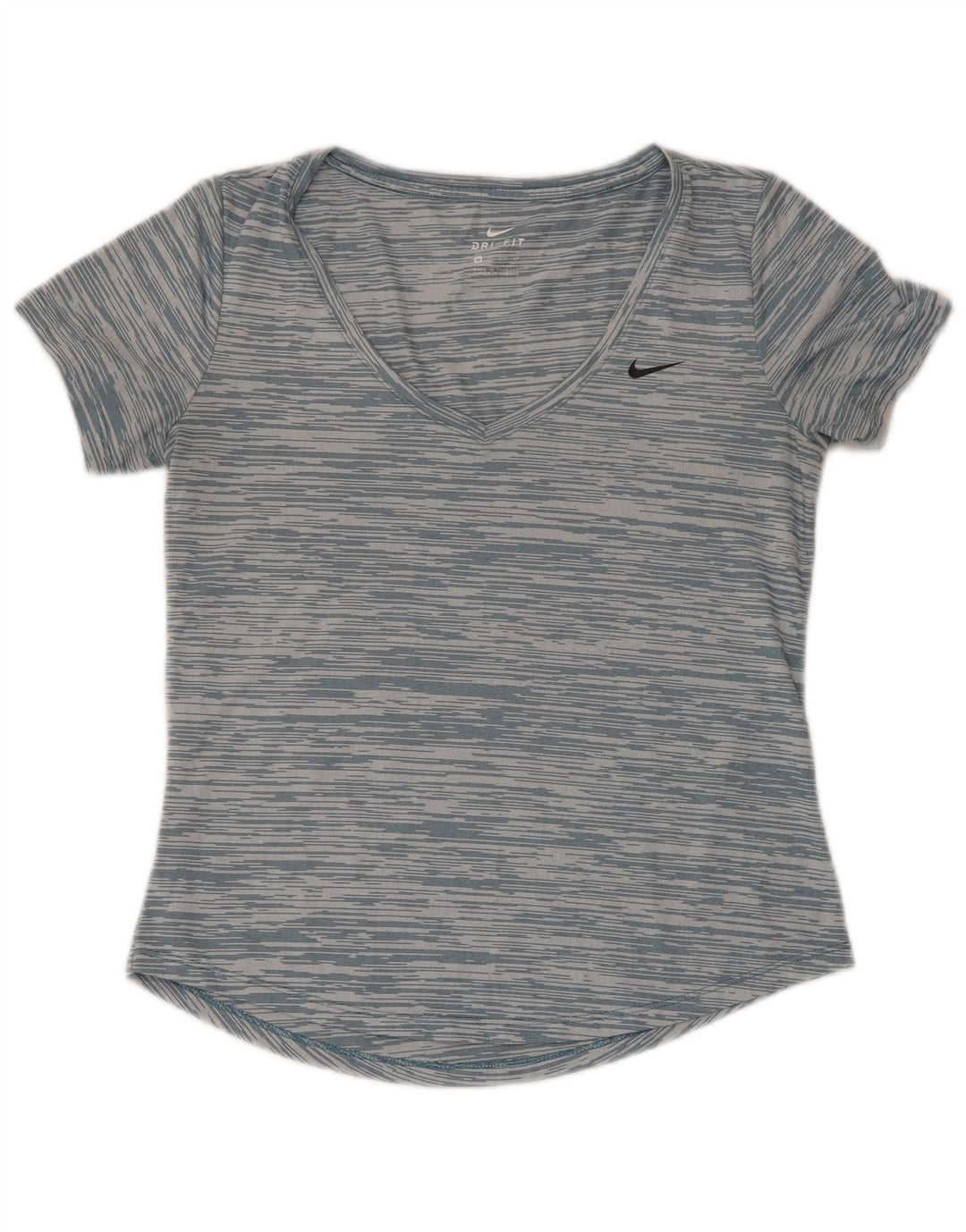 Γυναικείο μπλουζάκι Nike Dri Fit Loose Fit Top UK 6 XS Μπλε ριγέ πολυεστέρα