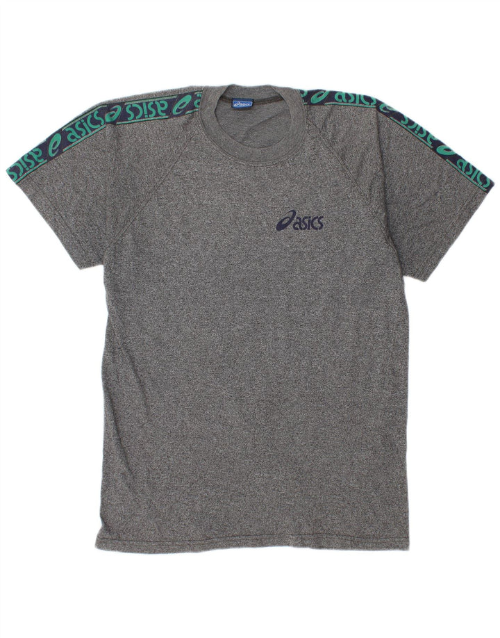 Ανδρικό γραφικό μπλουζάκι Asics Top μεγάλο γκρι βαμβακερό