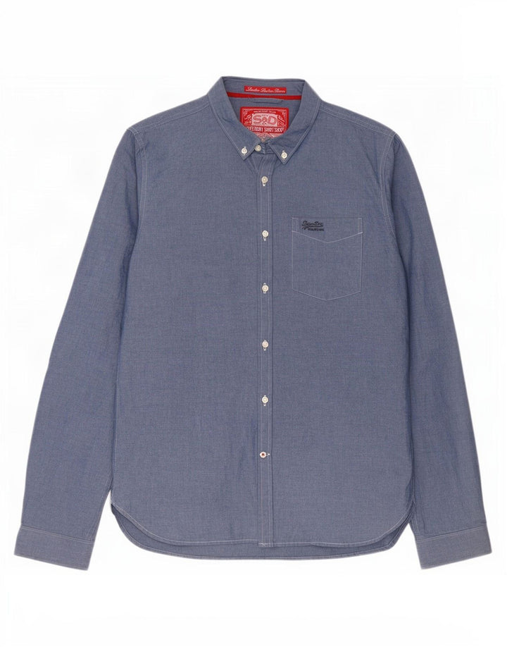 Ανδρικό πουκάμισο Superdry XL Μπλε βαμβακερό