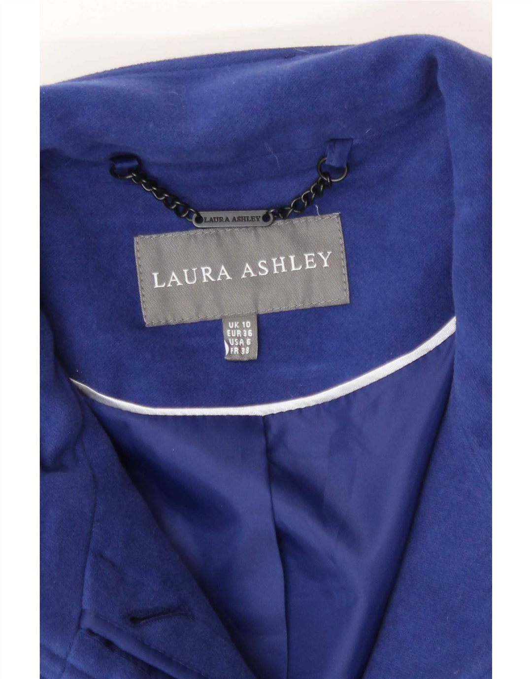 Laura Ashley Γυναικείο Πανωφόρι UK 10 Small Blue Cotton