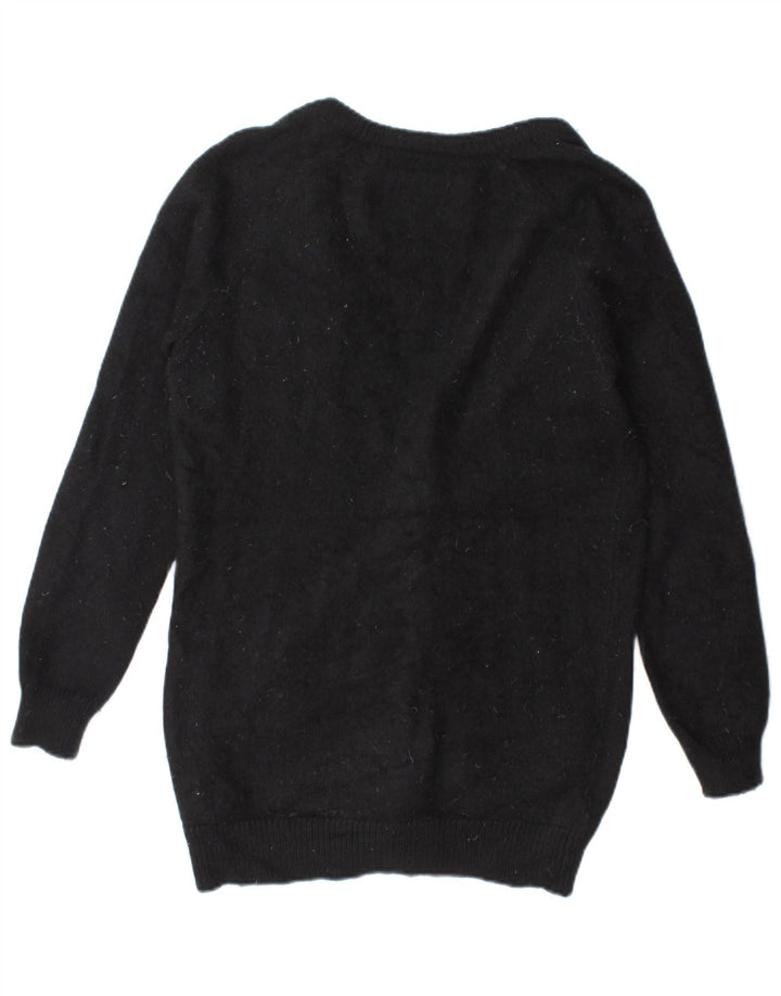 Jack Wills Γυναικείο πουλόβερ με ζακέτα UK 10 Small Black Angora