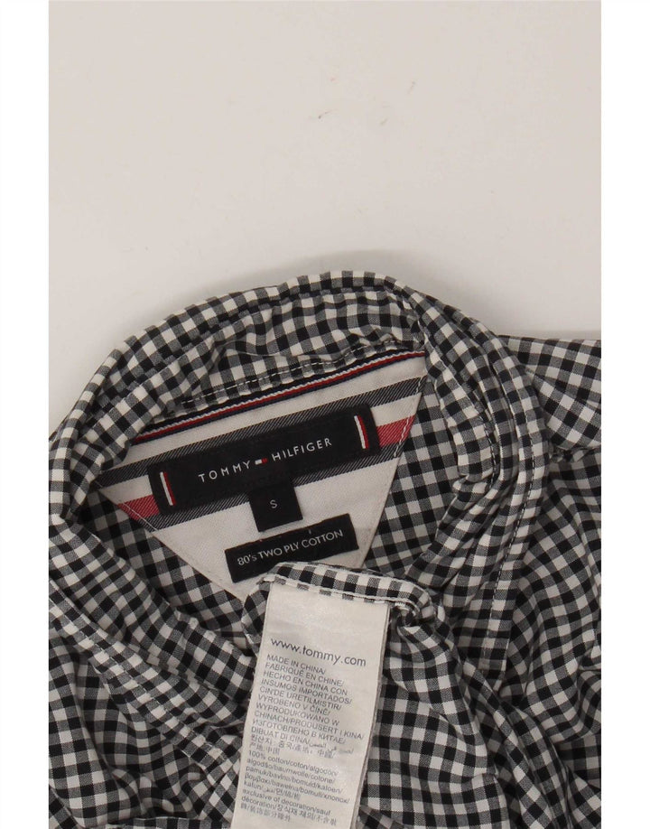 Ανδρικό πουκάμισο Tommy Hilfiger Μικρό μαύρο βαμβακερό Gingham