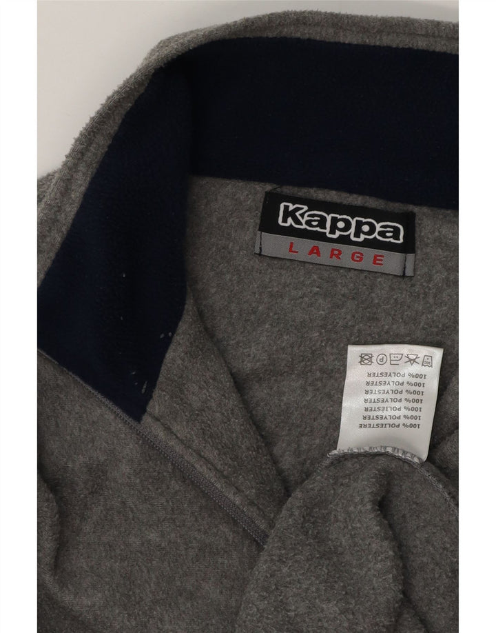Kappa Ανδρικό φερμουάρ Fleece Jumper με μεγάλο γκρι πολυεστέρα