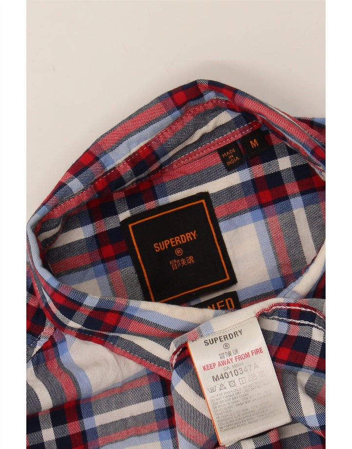 SUPERDRY Mens Flannel Shirt Medium Red Check Cotton Vintage Superdry and Second-Hand Superdry from Messina Hembry 