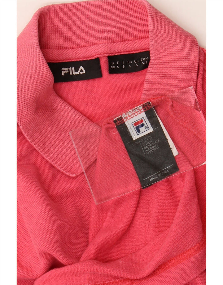 Ανδρικό μπλουζάκι πόλο FILA Μικρό ροζ βαμβακερό