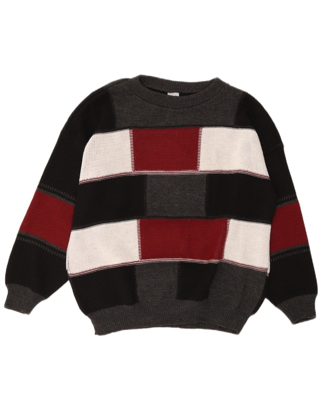 Ανδρικό πουλόβερ Vintage Boat Neck Jumper Μεγάλο Μαύρο Χρώμα Ακρυλικό