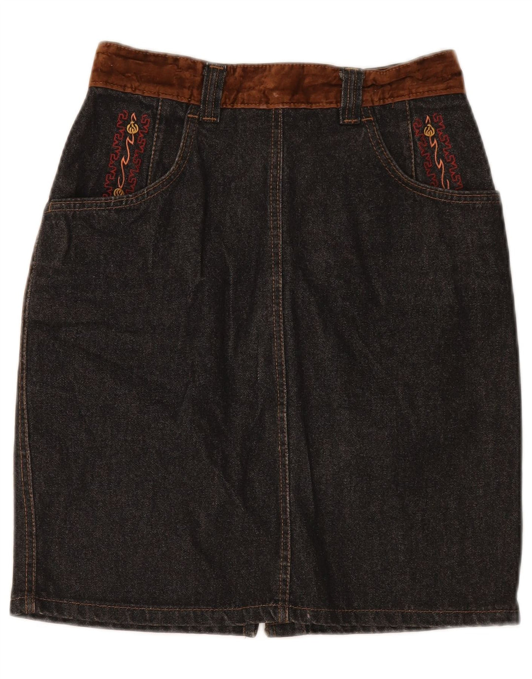 STEFANEL Γυναικεία Ψηλόμεση Τζιν Φούστα IT 46 Μεγάλη W28 Γκρι βαμβακερή