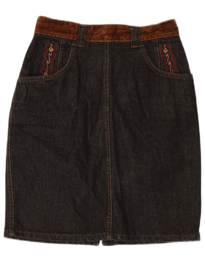 STEFANEL Γυναικεία Ψηλόμεση Τζιν Φούστα IT 46 Μεγάλη W28 Γκρι βαμβακερή