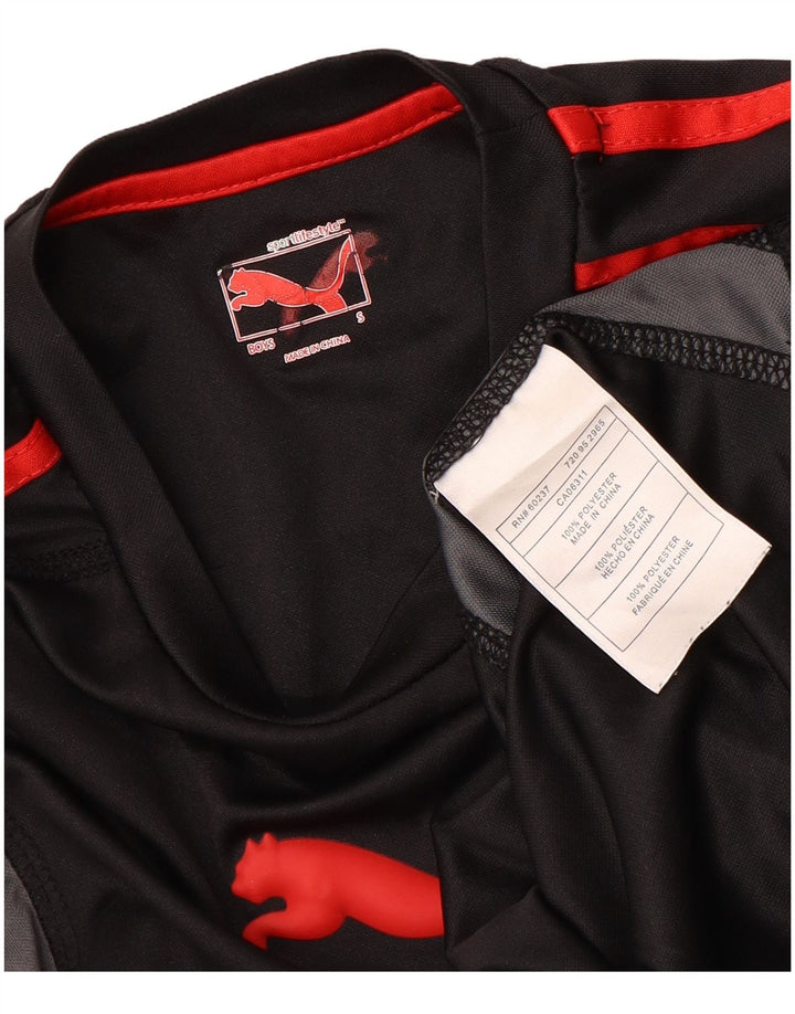 Γραφικό μπλουζάκι PUMA Boys Μακρύ μανίκι 7-8 ετών Μικρό μαύρο χρώμα