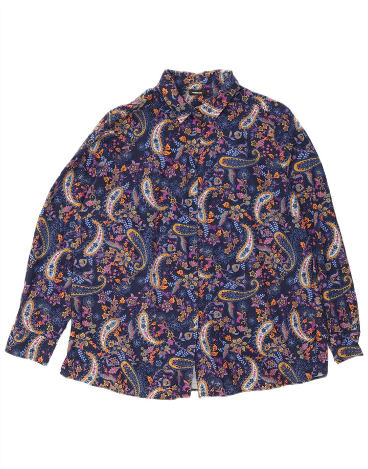 Walbusch Γυναικείο πουκάμισο Oversized Μπλούζα IT 44 Medium Navy Blue Paisley