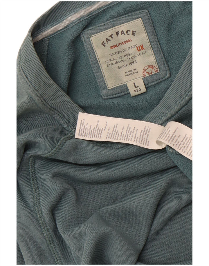 Ανδρικό γραφικό φούτερ Fat Face Jumper Μεγάλο Πράσινο Βαμβακερό