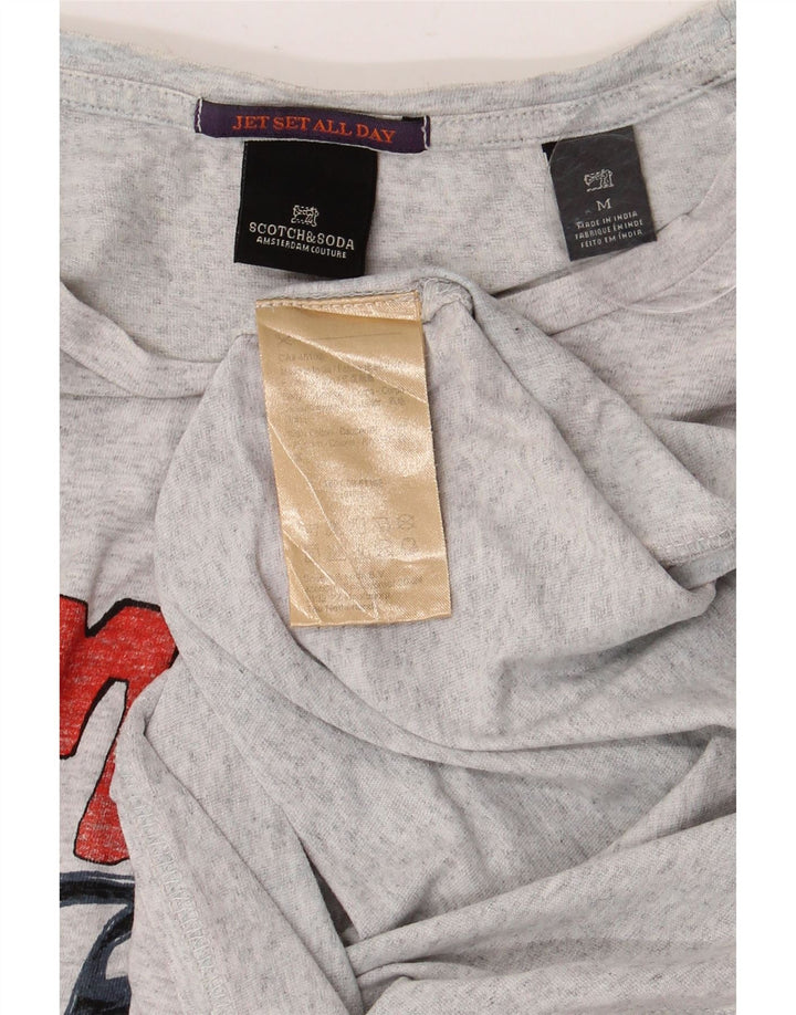 Ανδρικό γραφικό μπλουζάκι SCOTCH & SODA Τοπ μεσαίο γκρι βαμβακερό