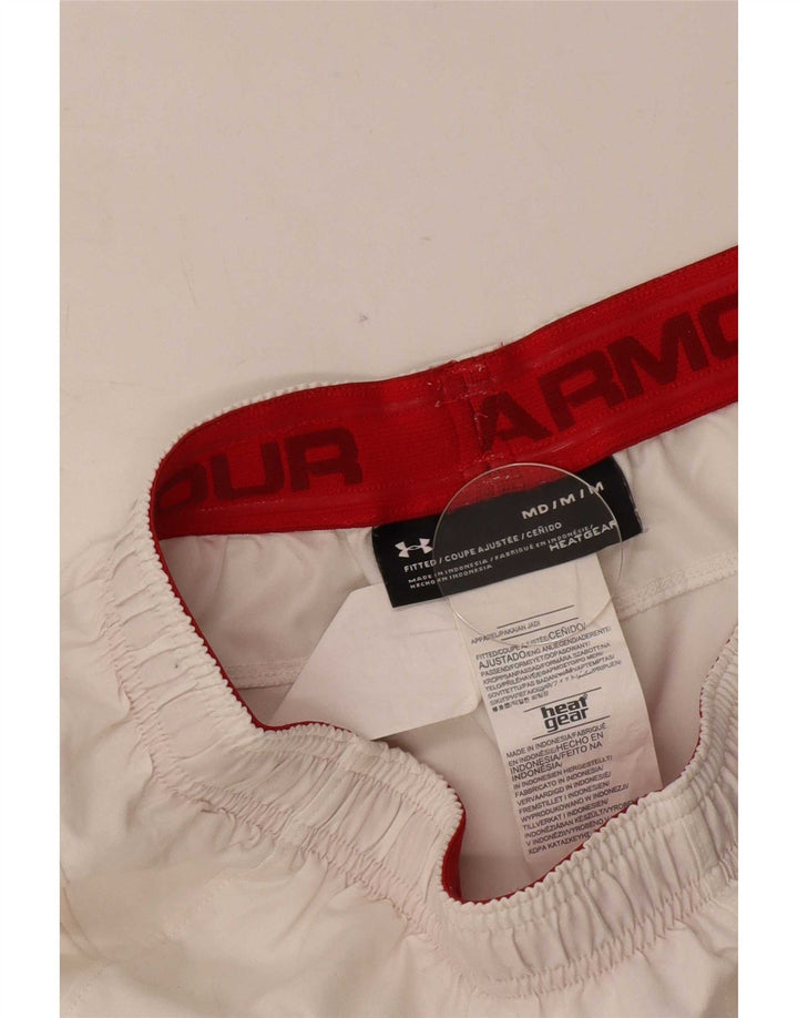 Ανδρικό αθλητικό σορτς Under Armour Heat Gear, μεσαίο λευκό χρώμα, πολυεστέρας