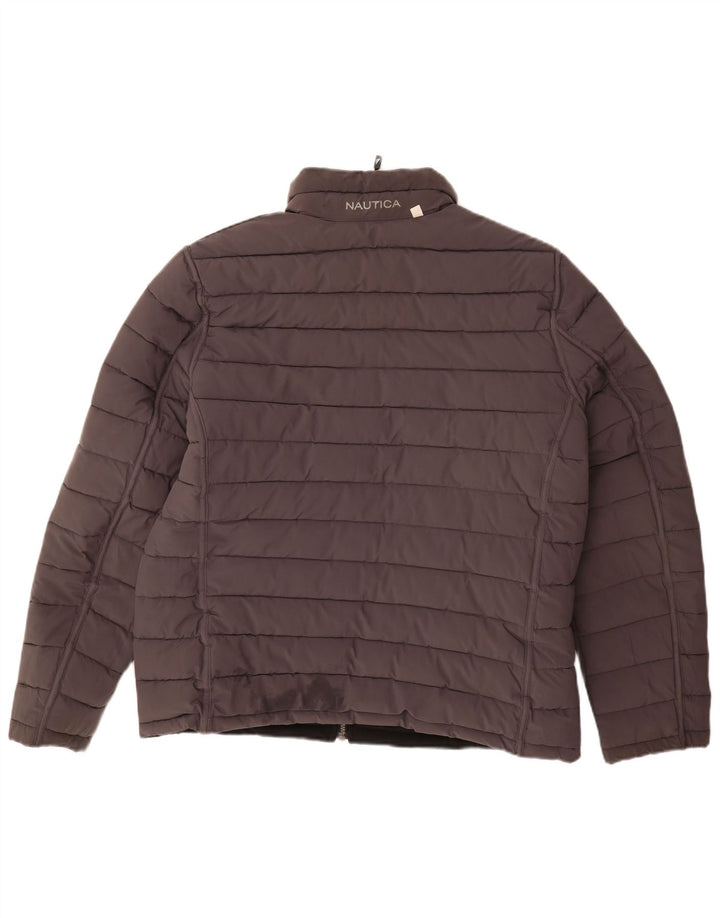 NAUTICA Ανδρικό αναστρέψιμο μπουφάν με επένδυση UK 40 μεγάλο μαύρο πολυεστέρα