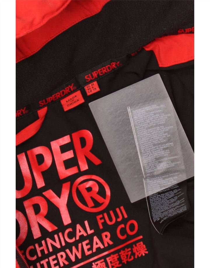 Superdry γυναικείο μπουφάν με κουκούλα μεγάλου μεγέθους UK 10 μικρό κόκκινο πολυεστέρα