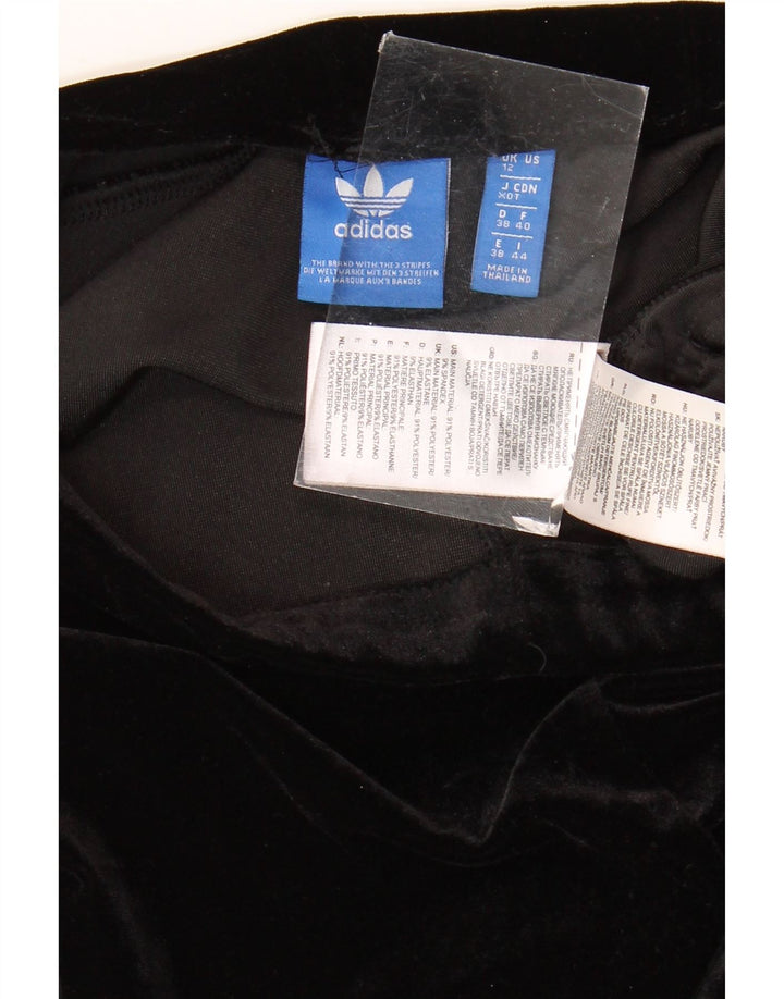 Γυναικείο βελούδινο κολάν Adidas UK 12 μεσαίο μαύρο πολυεστέρα