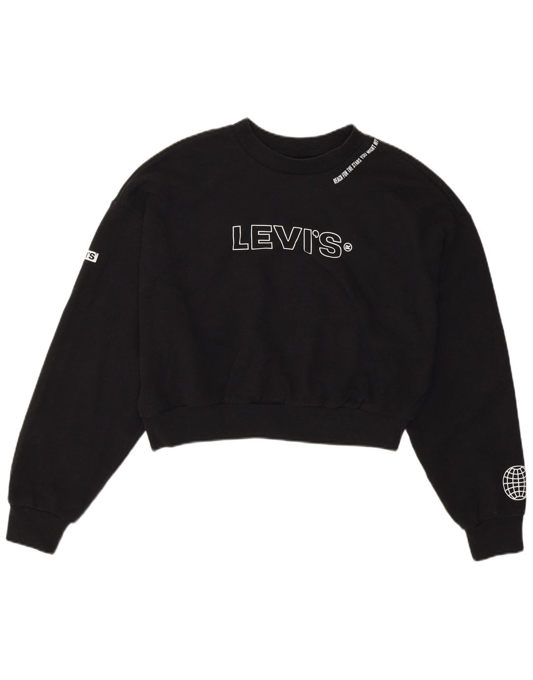 Γυναικεία φούτερ Levi's Oversized Graphic Crop Jumper UK 6 XS Black