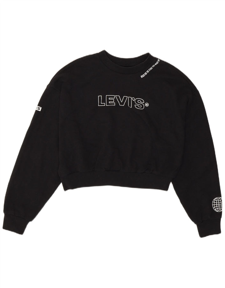 Γυναικεία φούτερ Levi's Oversized Graphic Crop Jumper UK 6 XS Black