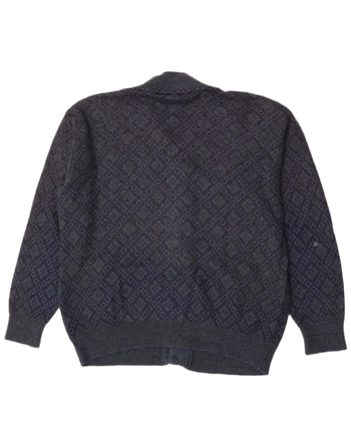 Ανδρικό πουλόβερ Della Ciana Ζακέτα IT 52 Large Navy Blue Argyle/Diamond