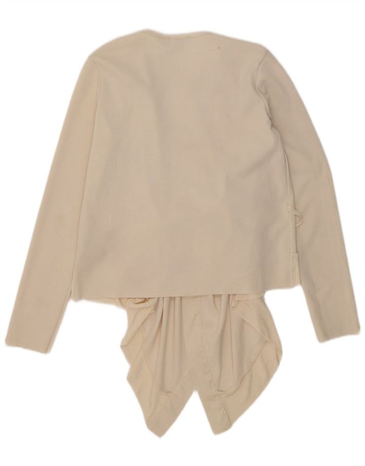 Zara Γυναικεία ασύμμετρη ζακέτα UK 10 Small Off White Polyester