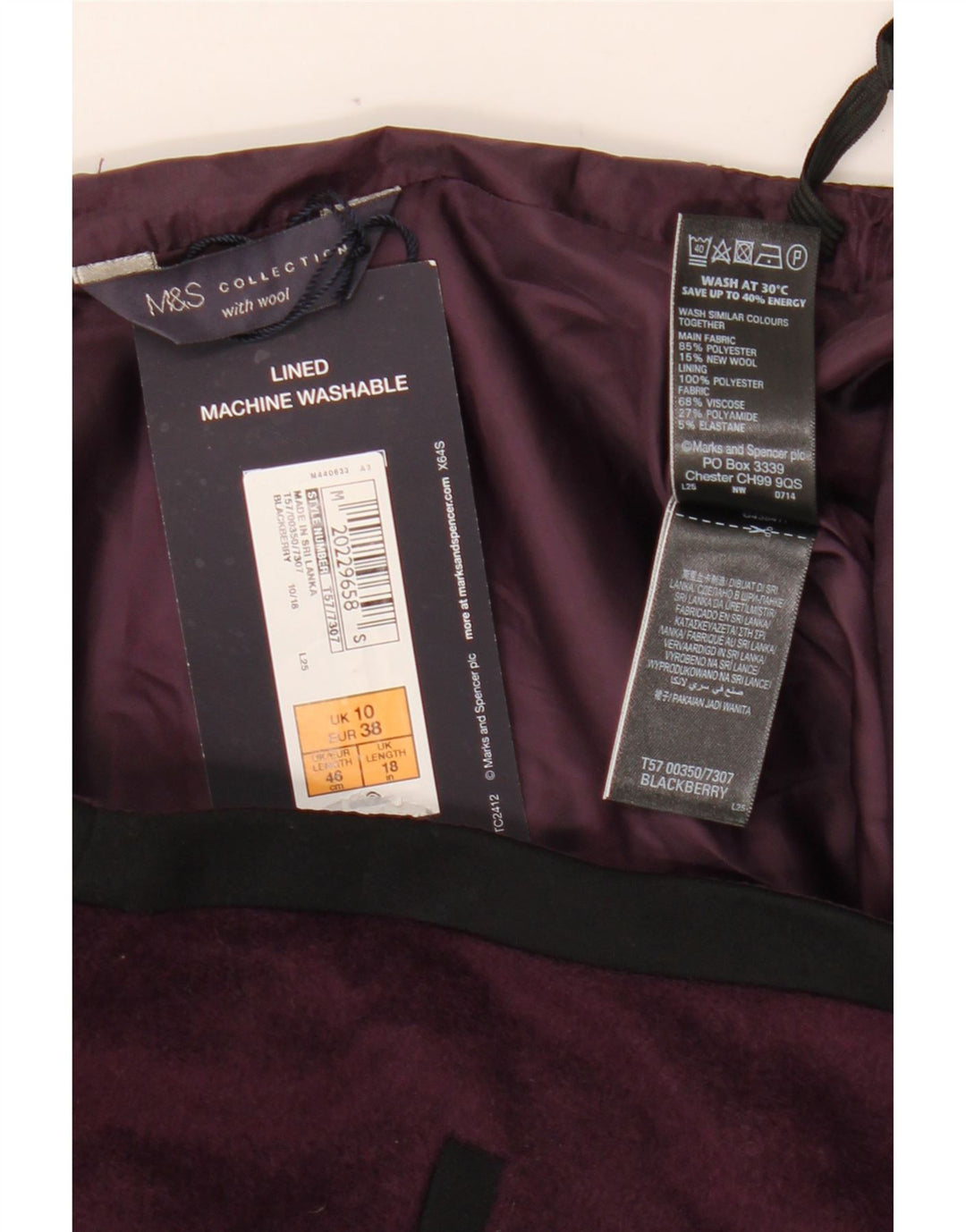 MARKS & SPENCER Γυναικεία μίνι φούστα UK 10 Small W28 Purple Polyester