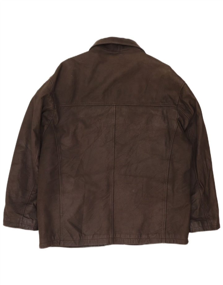 Clinton Ανδρικό Δερμάτινο Μπουφάν UK 40 Large Brown Δερμάτινο
