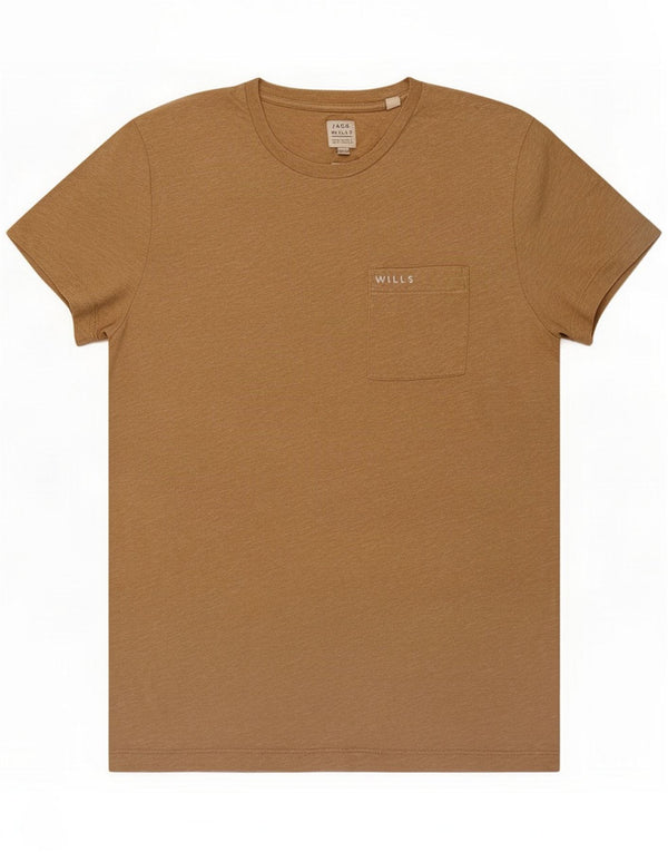 Jack Wills Ανδρικό T-Shirt Top Medium Beige Cotton