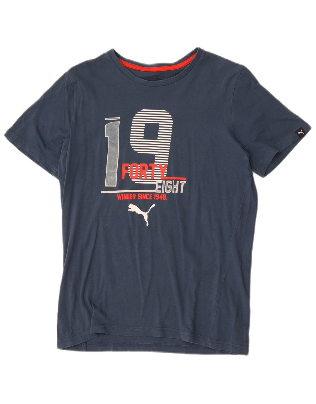 Puma Boys Graphic T-Shirt Top 13-14 Years Navy Blue