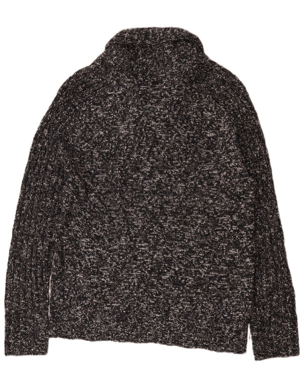 Armani Exchange Mens Shawl Neck Jumper Sweater Large Black Flecked Acrylic