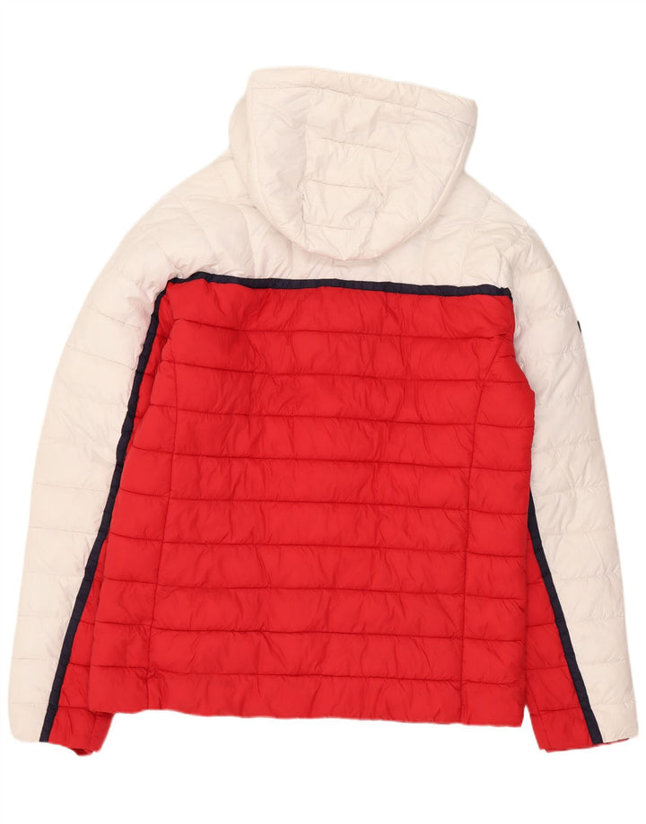 Superdry Ανδρικό μπουφάν με κουκούλα UK 40 Large White Colourblock Πολυεστέρας