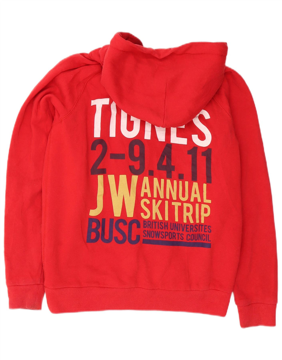 Jack Wills Γυναικείο πουλόβερ με κουκούλα γραφικών με φερμουάρ UK 12 μεσαίο κόκκινο